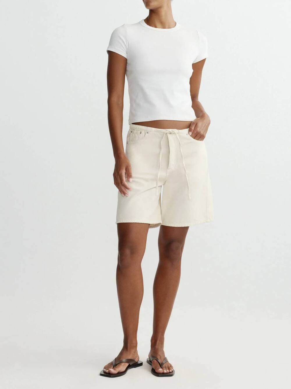 NEW DL1961 - WOMEN'S sienna low-slung short in ecru aura